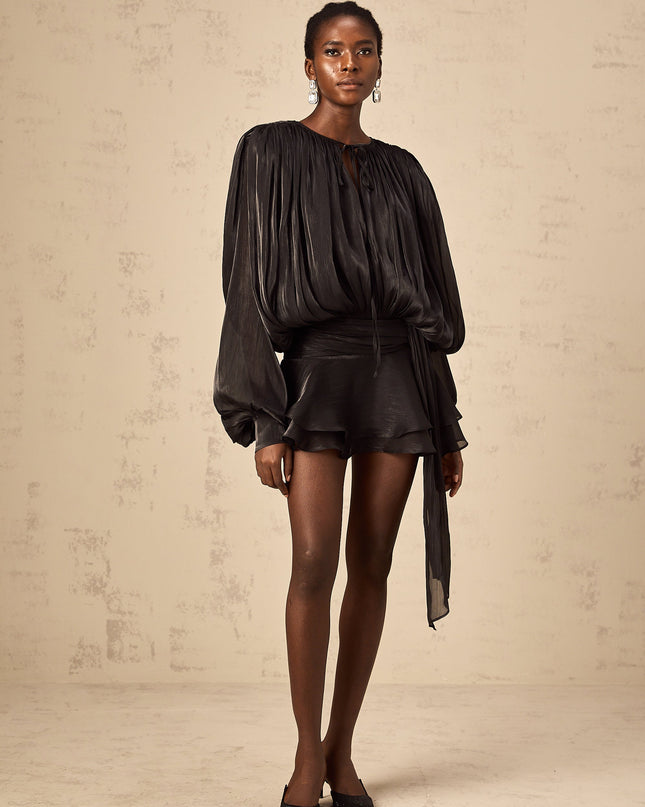 Reese | Pleated Ruffled Mini Dress Concert Outfit