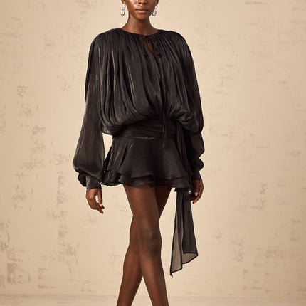 Reese | Pleated Ruffled Mini Dress Concert Outfit