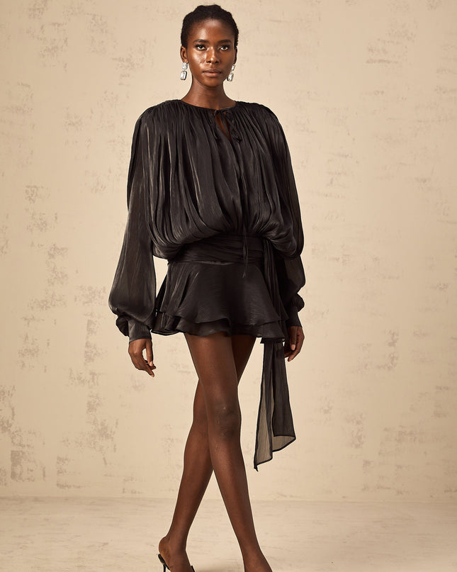 Reese | Pleated Ruffled Mini Dress Concert Outfit