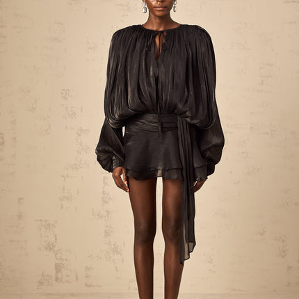 Reese | Pleated Ruffled Mini Dress Concert Outfit