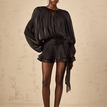 Reese | Pleated Ruffled Mini Dress Concert Outfit