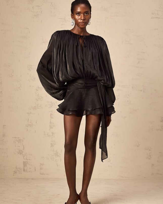 Reese | Pleated Ruffled Mini Dress Concert Outfit