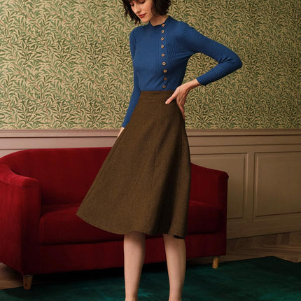 Ruby | Slim Fit Mock Neck Ribbed Knit Top