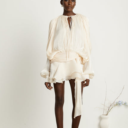 Rylan | Pleated Ruffled Mini Dress Concert Outfit