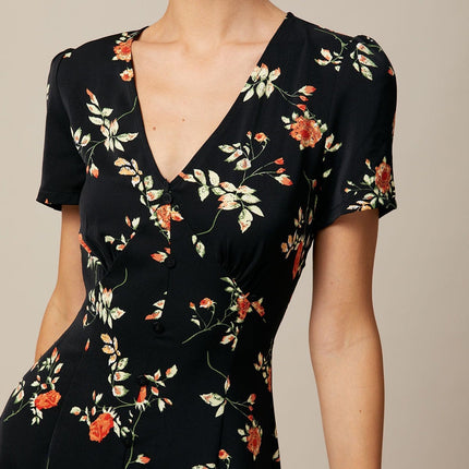 Sabine | V-Neck Floral Button-Up Summer Mini Dress