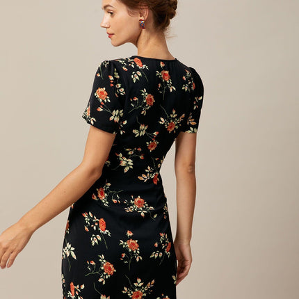 Sabine | V-Neck Floral Button-Up Summer Mini Dress
