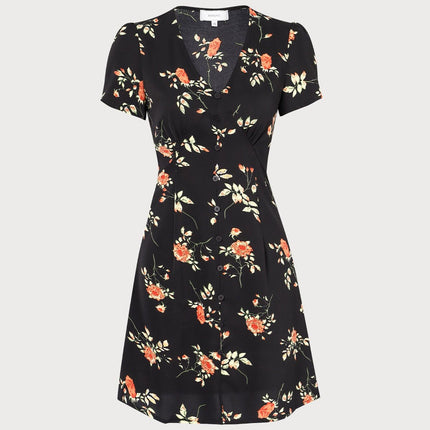 Sabine | V-Neck Floral Button-Up Summer Mini Dress