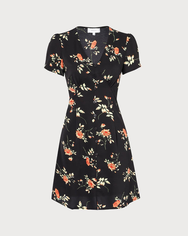 Sabine | V-Neck Floral Button-Up Summer Mini Dress