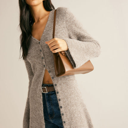 Sadie | Relaxed Fit V-Neck Split Sweater Dress