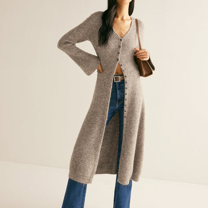 Sadie | Relaxed Fit V-Neck Split Sweater Dress