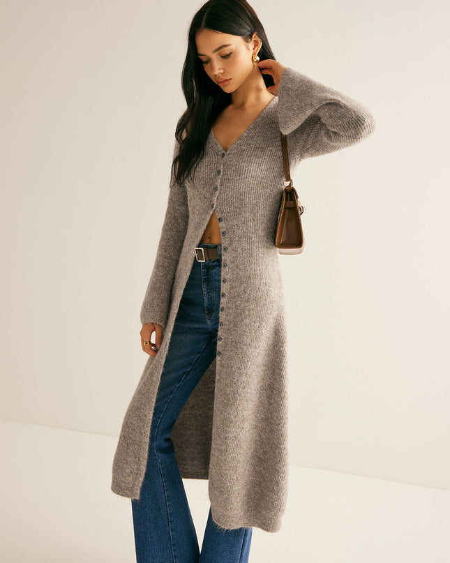 Sadie | Relaxed Fit V-Neck Split Sweater Dress