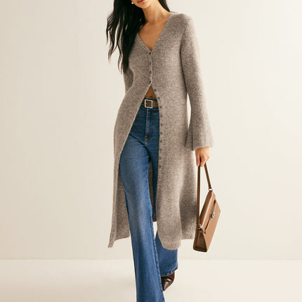 Sadie | Relaxed Fit V-Neck Split Sweater Dress