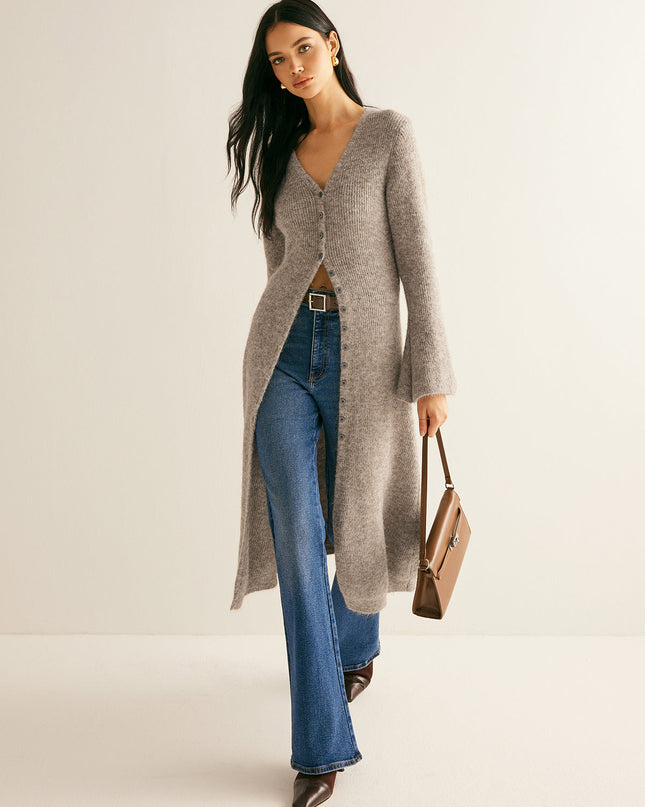 Sadie | Relaxed Fit V-Neck Split Sweater Dress