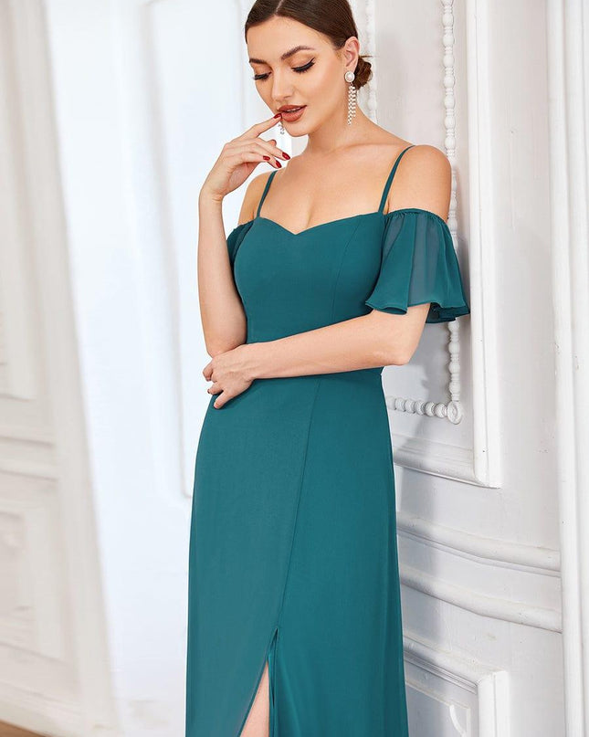 Saoirse | Cold-Shoulder Floor-Length Bridesmaid Dress