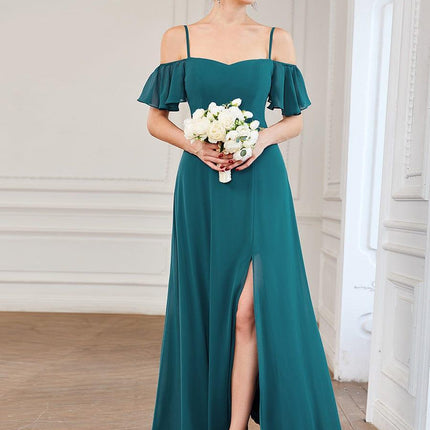 Saoirse | Cold-Shoulder Floor-Length Bridesmaid Dress