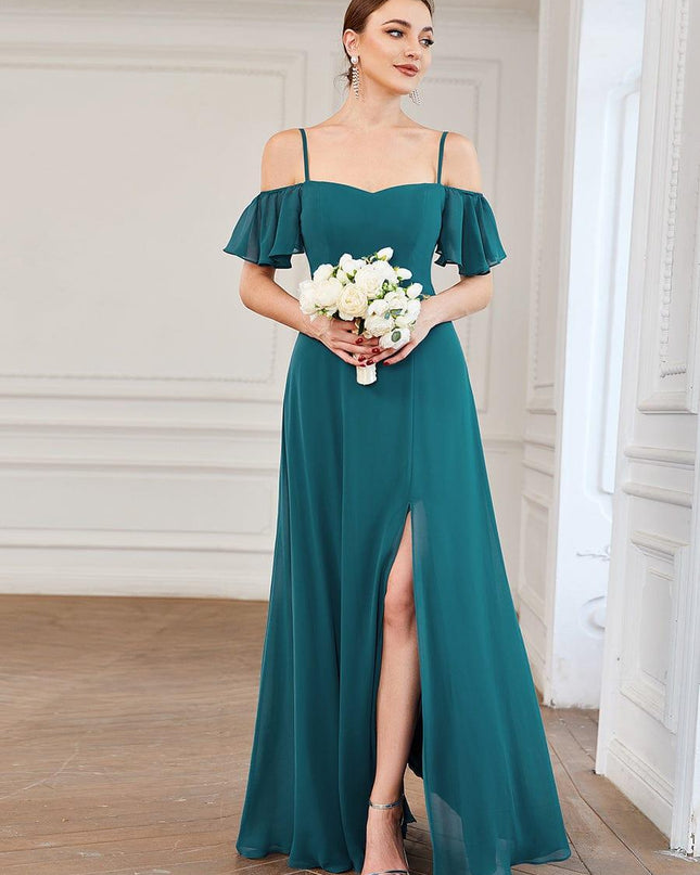 Saoirse | Cold-Shoulder Floor-Length Bridesmaid Dress