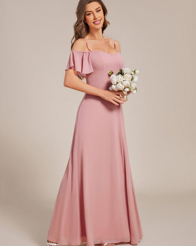 Saoirse | Cold-Shoulder Floor-Length Bridesmaid Dress