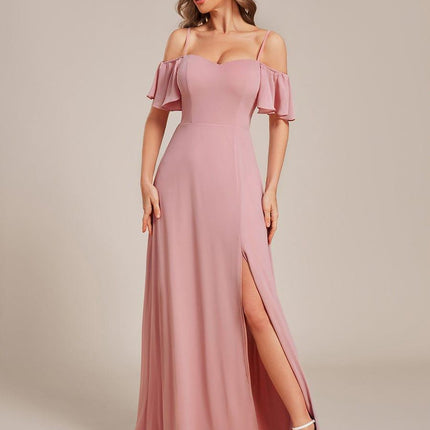 Saoirse | Cold-Shoulder Floor-Length Bridesmaid Dress