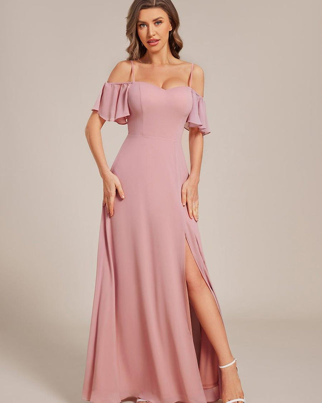 Saoirse | Cold-Shoulder Floor-Length Bridesmaid Dress