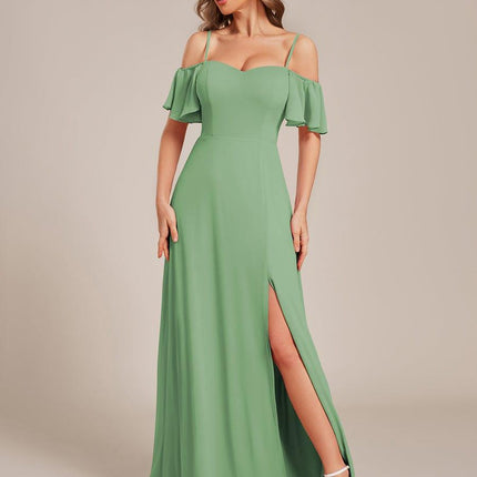 Saoirse | Cold-Shoulder Floor-Length Bridesmaid Dress