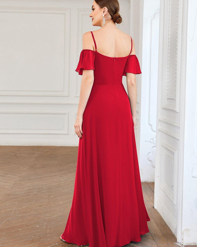 Saoirse | Cold-Shoulder Floor-Length Bridesmaid Dress