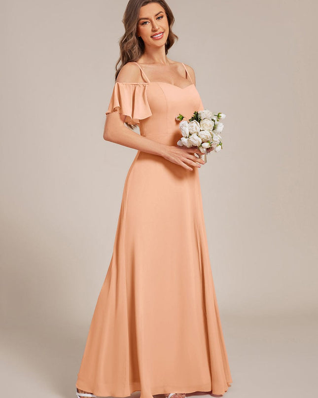 Saoirse | Cold-Shoulder Floor-Length Bridesmaid Dress