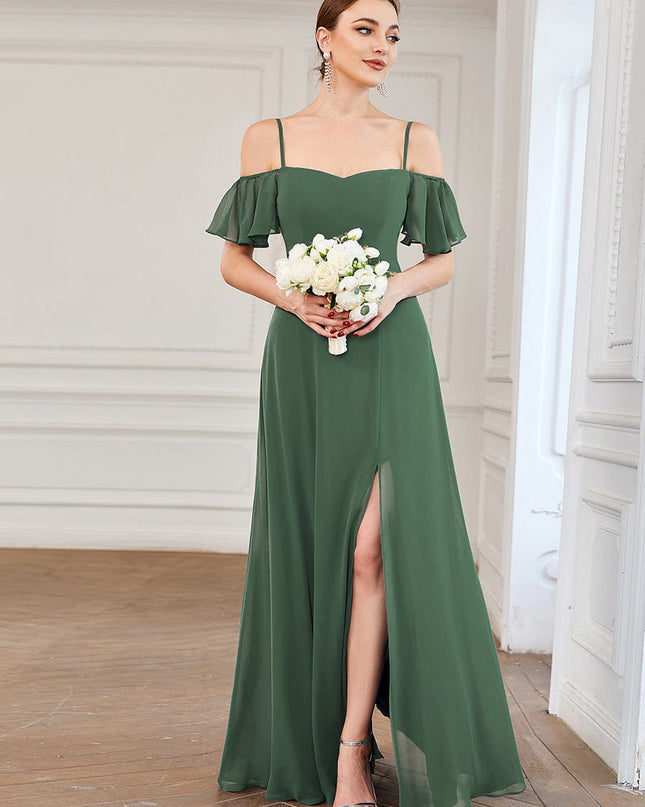 Saoirse | Cold-Shoulder Floor-Length Bridesmaid Dress