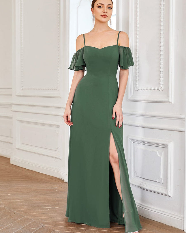 Saoirse | Cold-Shoulder Floor-Length Bridesmaid Dress