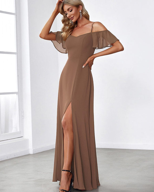 Saoirse | Cold-Shoulder Floor-Length Bridesmaid Dress