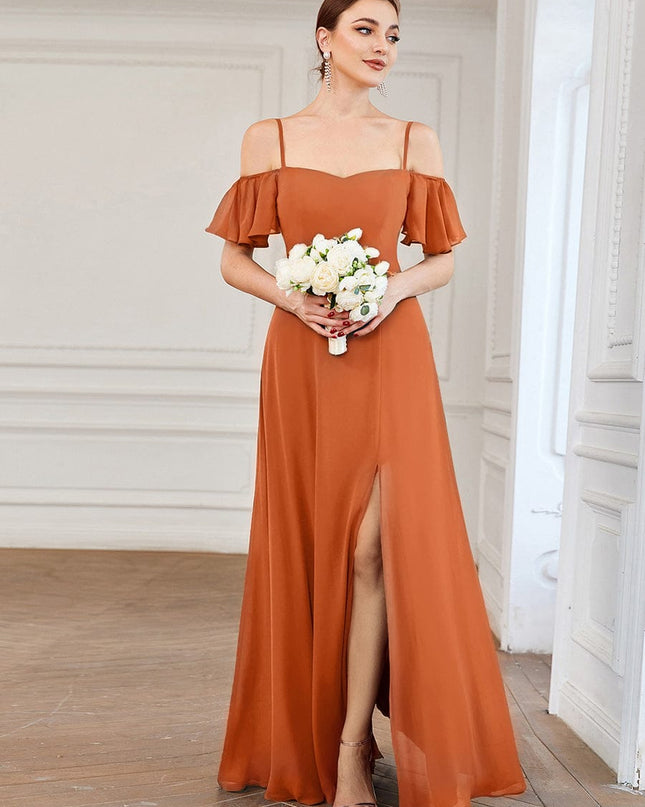 Saoirse | Cold-Shoulder Floor-Length Bridesmaid Dress