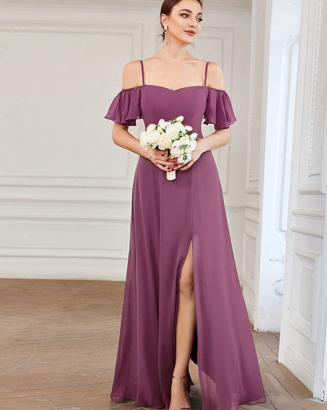 Saoirse | Cold-Shoulder Floor-Length Bridesmaid Dress