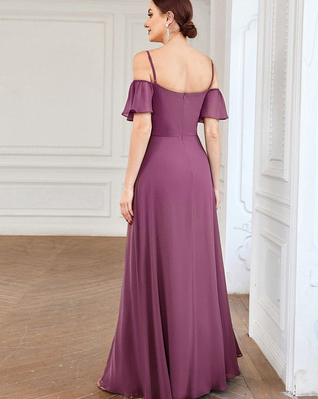 Saoirse | Cold-Shoulder Floor-Length Bridesmaid Dress