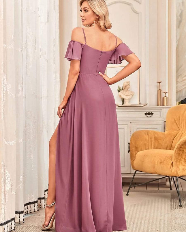Saoirse | Cold-Shoulder Floor-Length Bridesmaid Dress