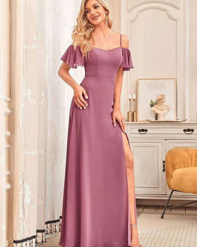 Saoirse | Cold-Shoulder Floor-Length Bridesmaid Dress