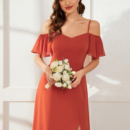 Saoirse | Cold-Shoulder Floor-Length Bridesmaid Dress