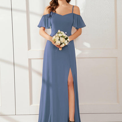 Saoirse | Cold-Shoulder Floor-Length Bridesmaid Dress