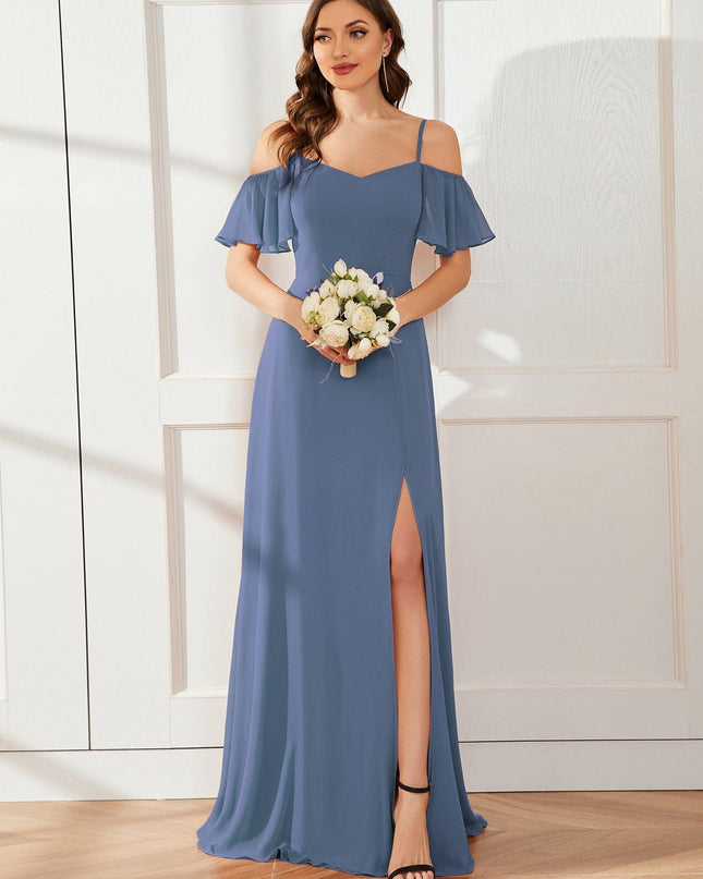 Saoirse | Cold-Shoulder Floor-Length Bridesmaid Dress