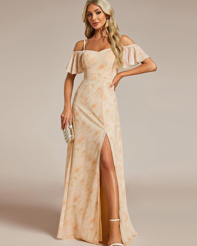 Saoirse | Cold-Shoulder Floor-Length Bridesmaid Dress