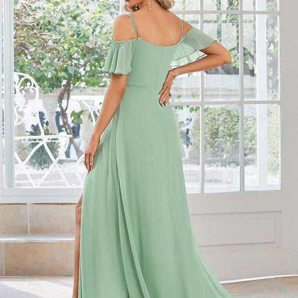 Saoirse | Cold-Shoulder Floor-Length Bridesmaid Dress