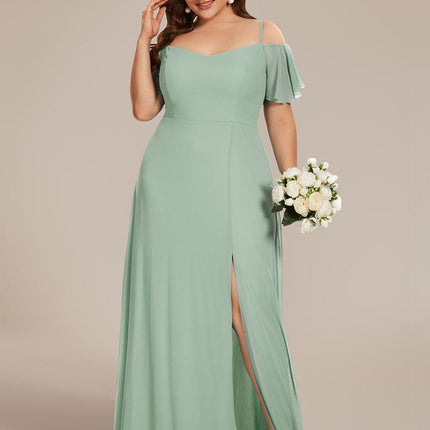 Saoirse | Cold-Shoulder Floor-Length Bridesmaid Dress