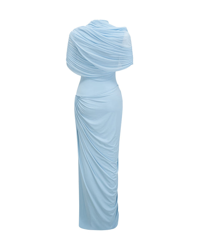 Shea | Asymmetrical Pleated Wedding Guest Maxi Dress