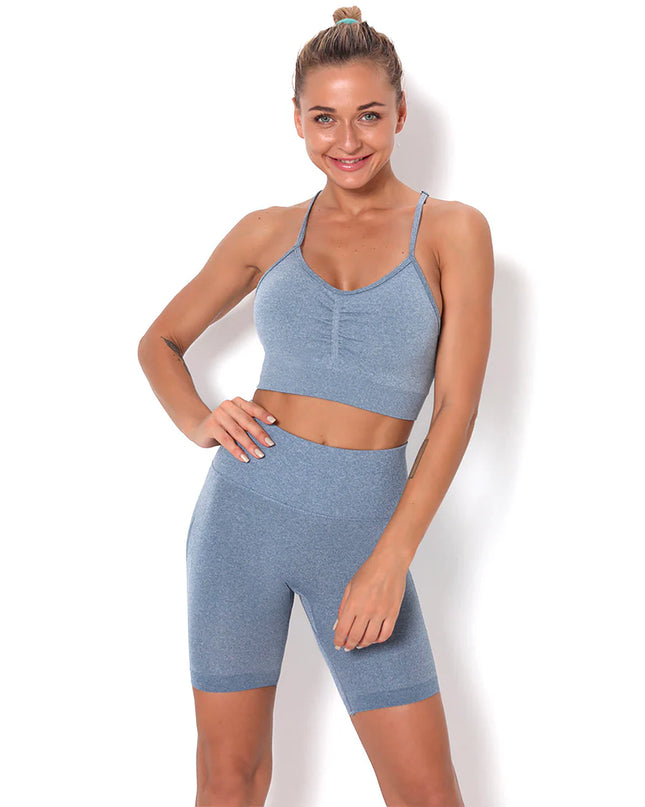 Apex | Seamless Shorts for Women – Sleek Performance - Light Slate Gray