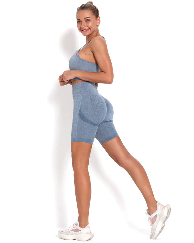 Apex | Seamless Shorts for Women – Sleek Performance - Light Slate Gray