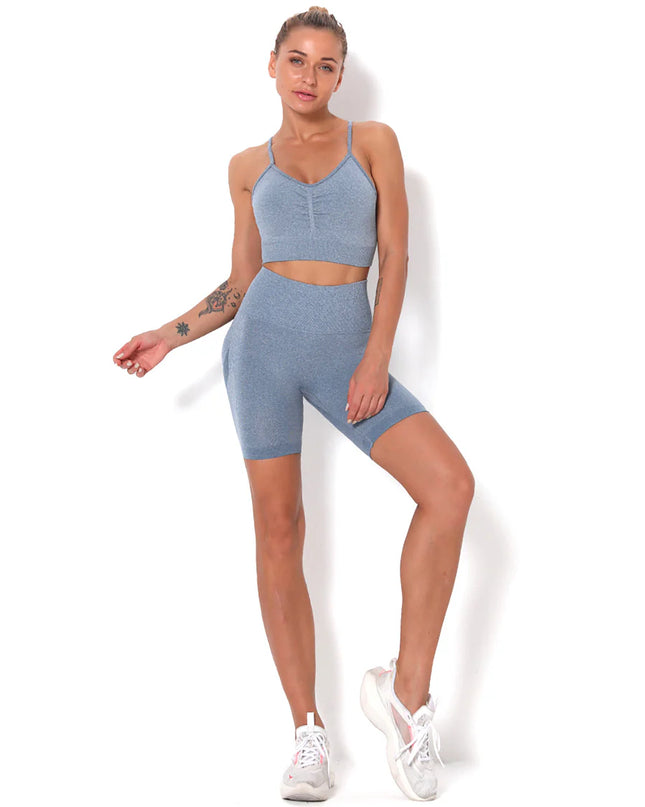 Apex | Seamless Shorts for Women – Sleek Performance - Light Slate Gray