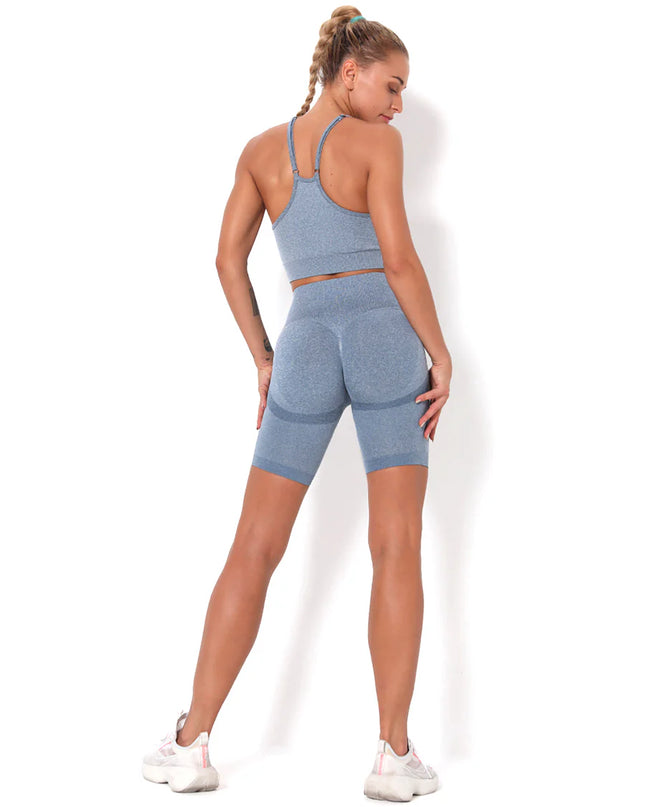 Apex | Seamless Shorts for Women – Sleek Performance - Light Slate Gray