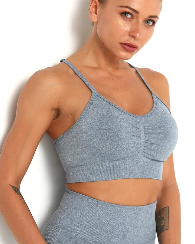 Apex | Seamless Sports Bra – Ultimate Comfort & Support - Light Slate Gray