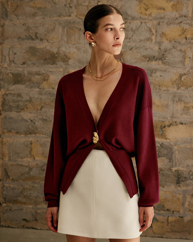 Sloane | Classic Fit Plain Button Cardigan