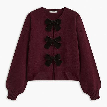 Tallulah | Relaxed Fit Lantern Sleeve Velvet Sweater