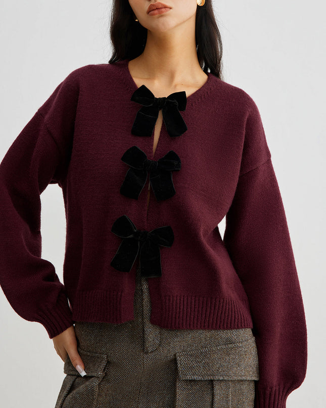 Tallulah | Relaxed Fit Lantern Sleeve Velvet Sweater