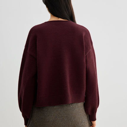Tallulah | Relaxed Fit Lantern Sleeve Velvet Sweater